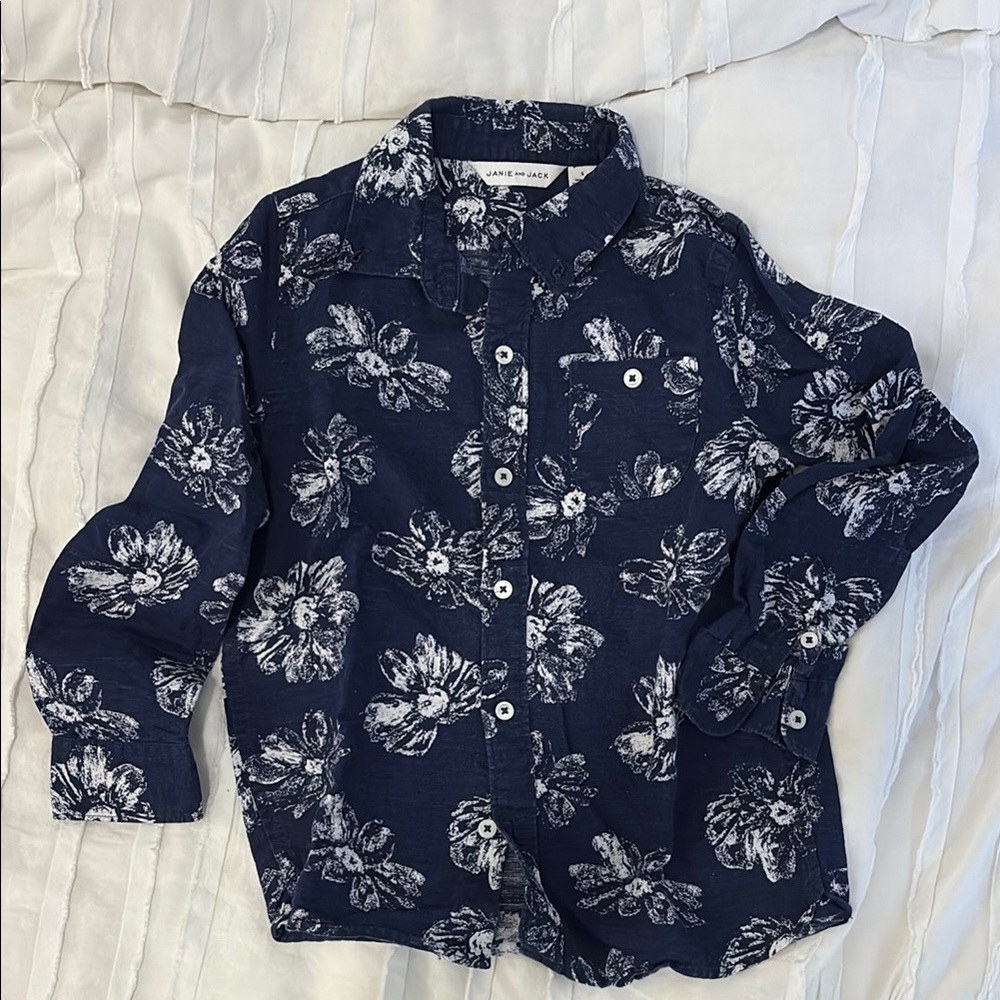 Navy Floral Kids Shirt by Janie and Jack
